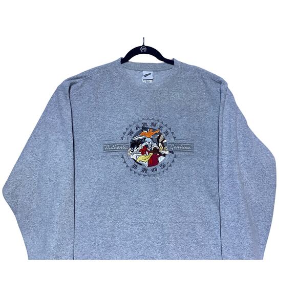 Warner Brothers Studio Pullover Sweater Men's XL Grey Donald Duck Bugs Bunny - Picture 5 of 8